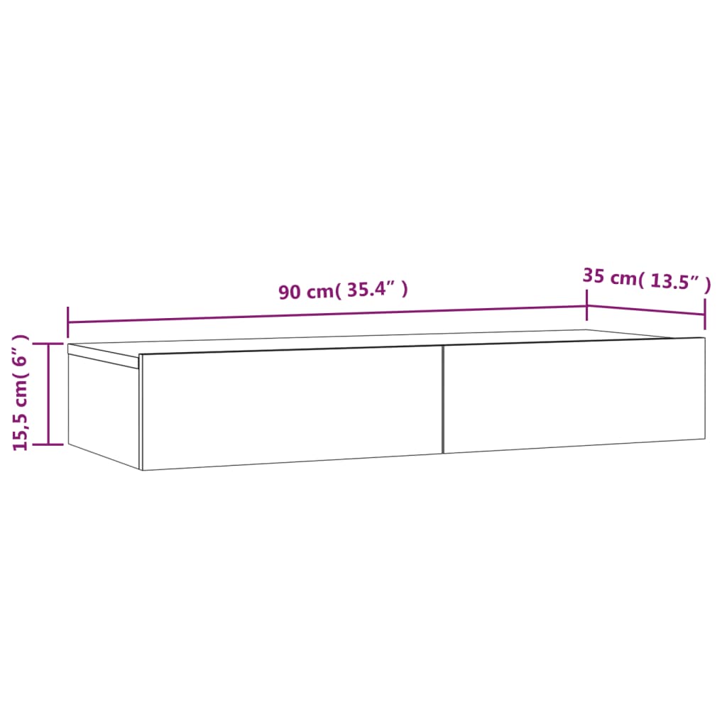 vidaXL telerialus LED-tuledega, kõrgläikega hall, 90x35x15,5 cm