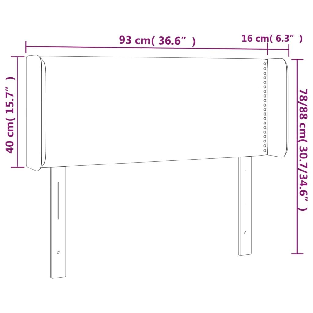 vidaXL LED-voodipeats, helehall, 93x16x78/88 cm, kangas