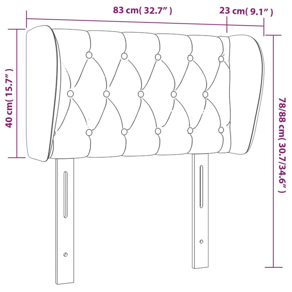 vidaXL voodipeats servadega, sinine, 83x23x78/88 cm, kangas