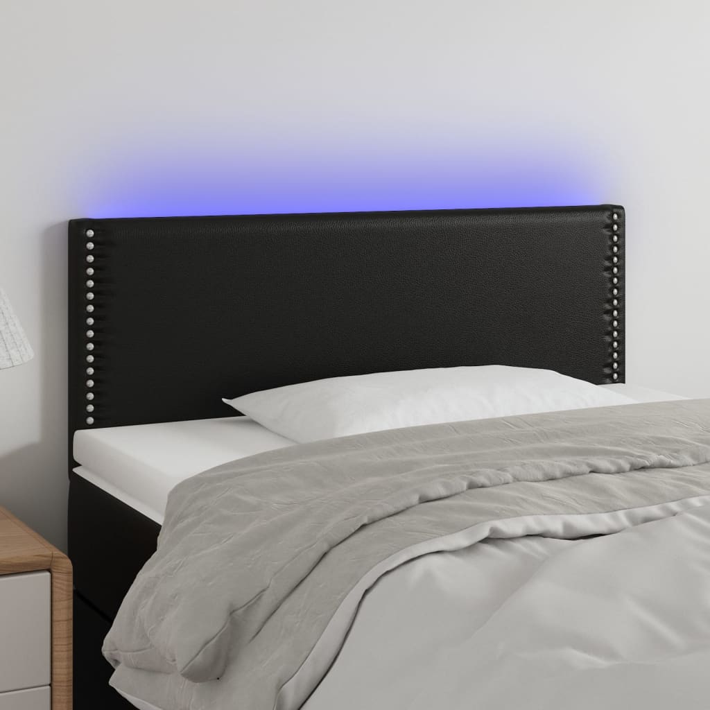 vidaXL LED-voodipeats, must, 100x5x78/88 cm, kunstnahk