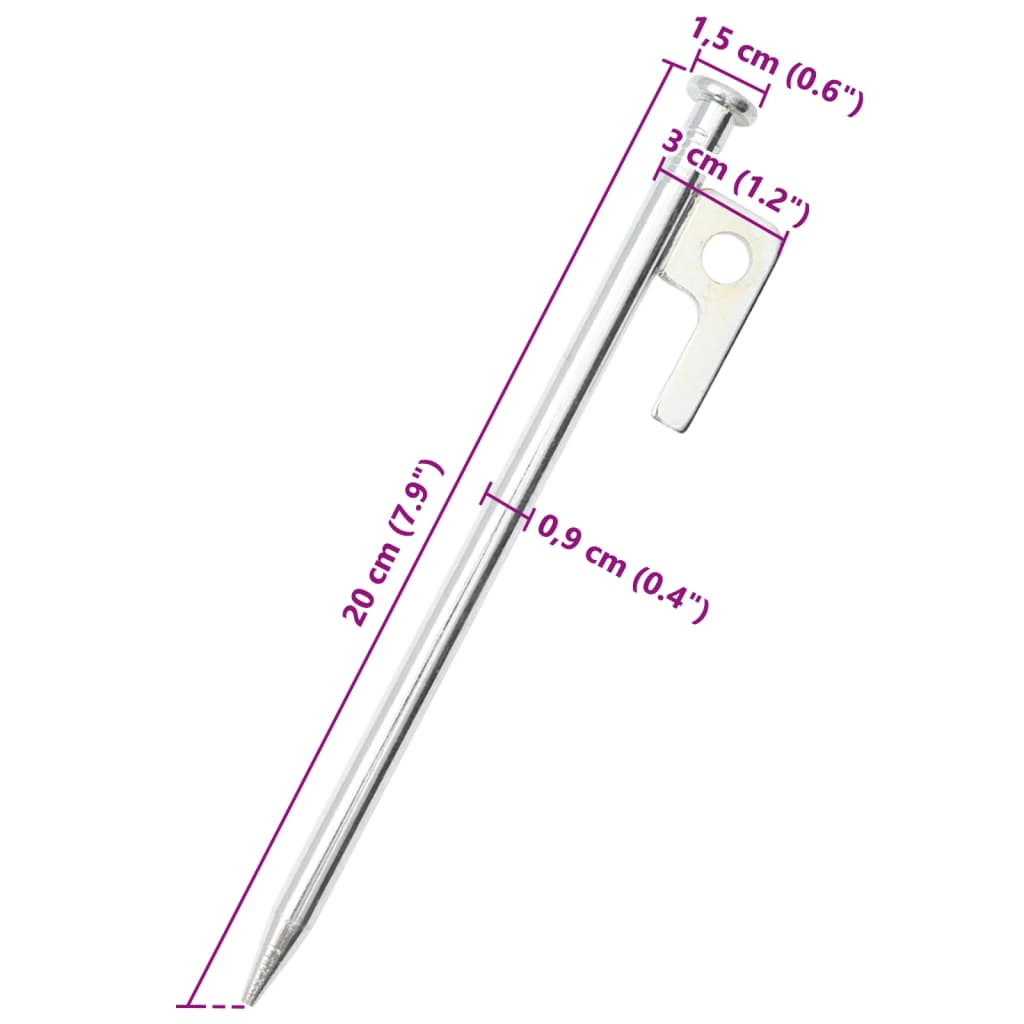 vidaXL telgivaiad 20 tk, 20 cm 9 mm, tsingitud teras