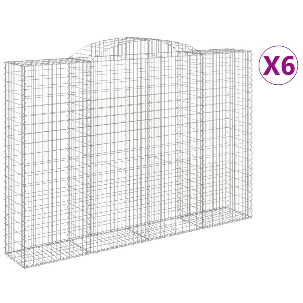 vidaXL kaarekujulised gabioonkorvid 6 tk, 300x50x200/220 cm, raud