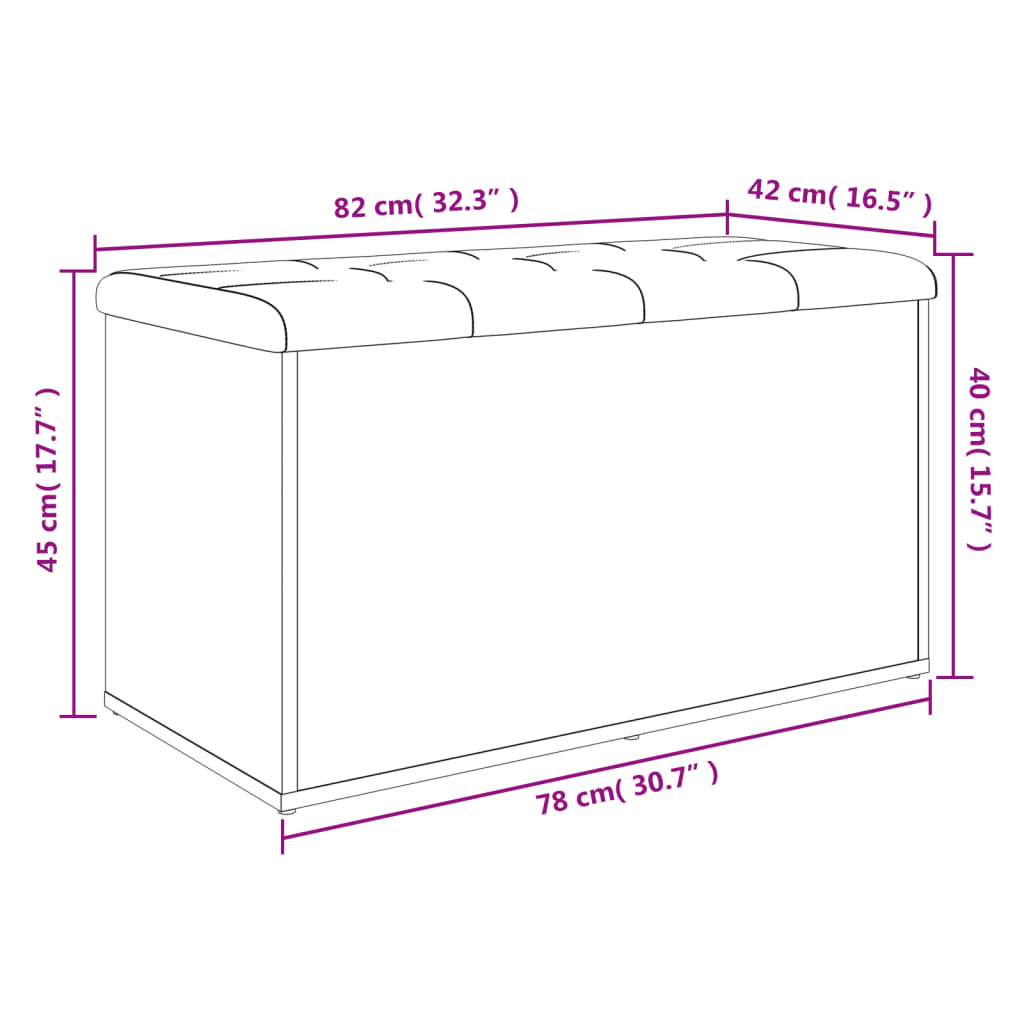 vidaXL hoiupink, Sonoma tamm, 82 x 42 x 45 cm, tehispuit