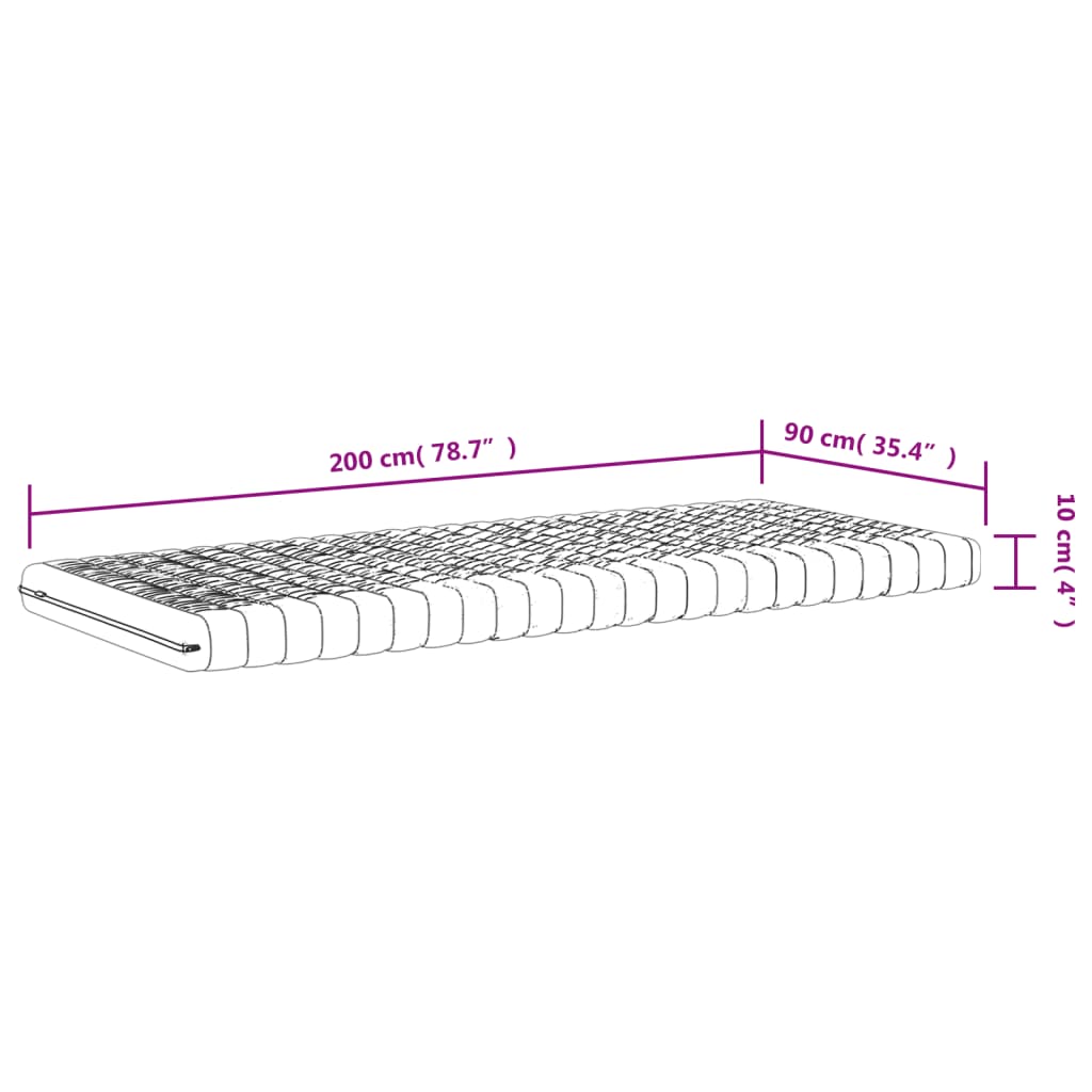 vidaXL poroloonmadratsid 2 tk, valge 90x200 cm 7 tsooni kõvadus 20 ILD