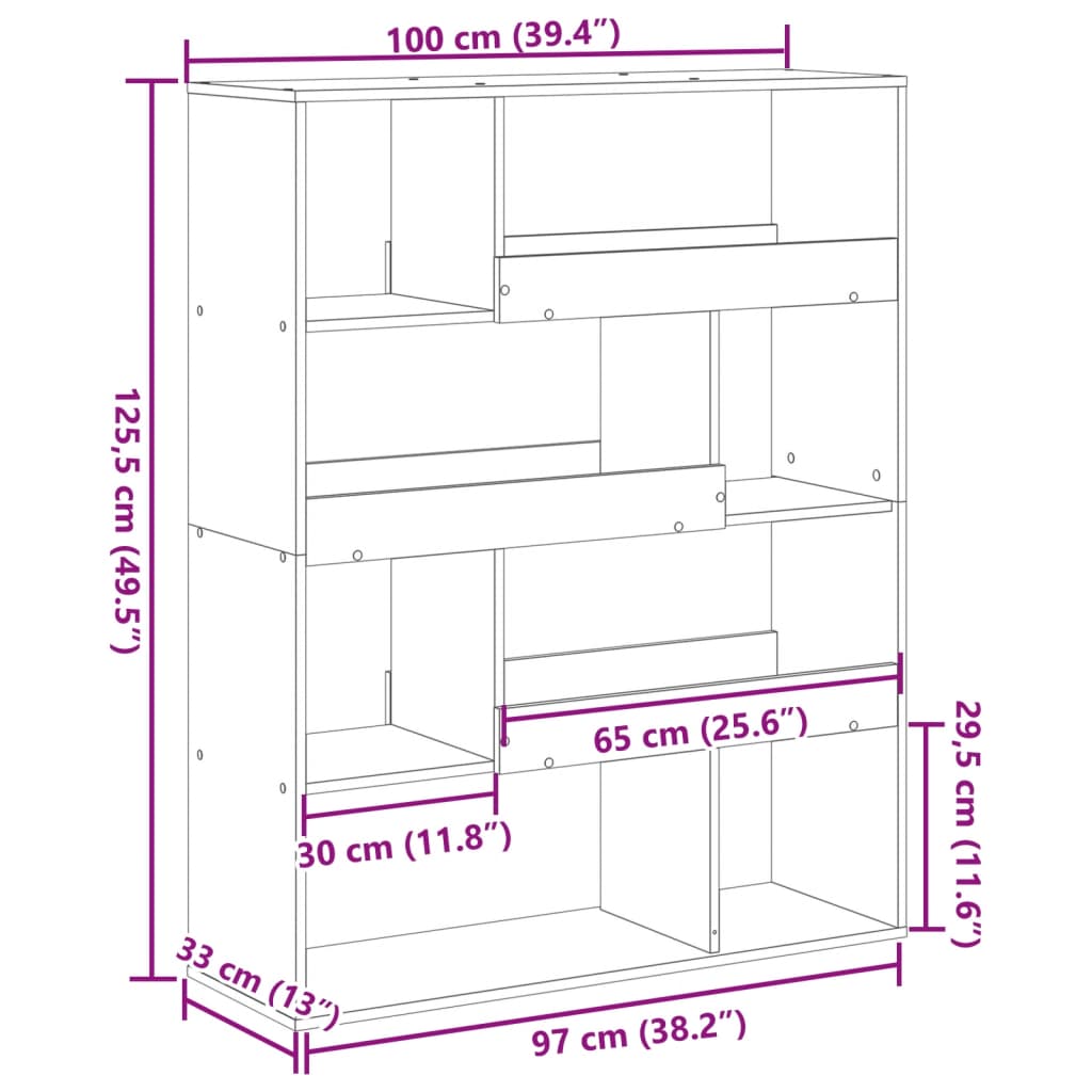 vidaXL ruumijagaja valge 60 x 24 x 155 cm, tehispuit