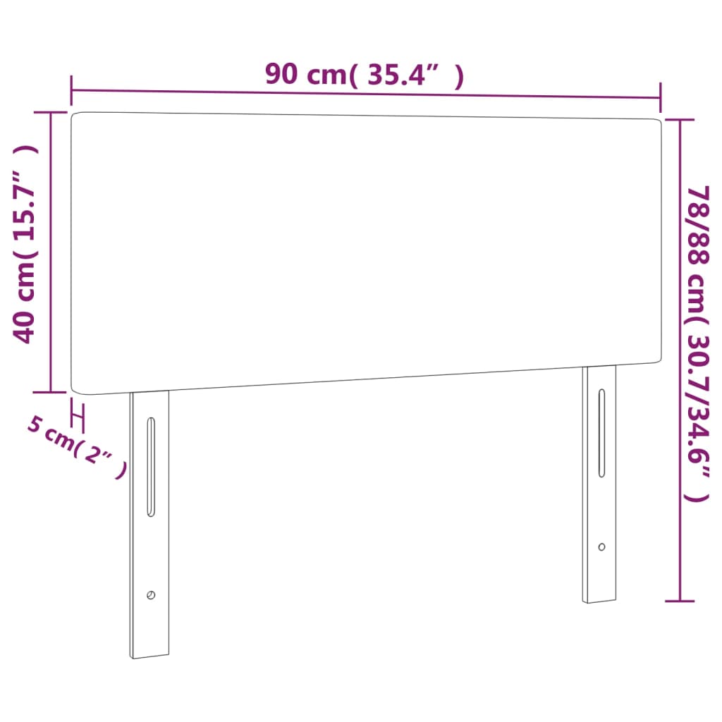 vidaXL voodipeats, must, 90x5x78/88 cm, kunstnahk