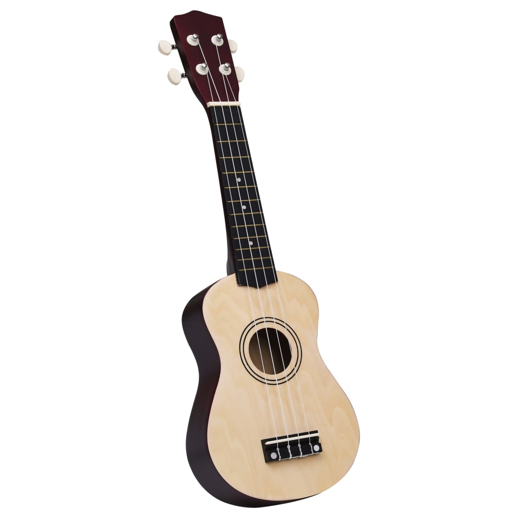 vidaXL sopran ukulele komplekt kotiga lastele naturaalne 21"