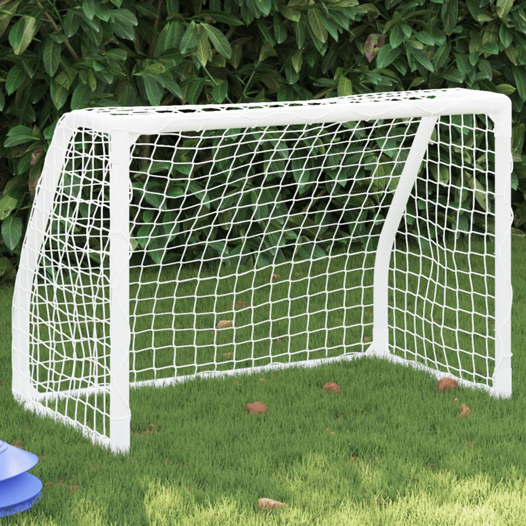 vidaXl laste jalgpalliväravad koos palliga, 2 tk, valge, 64x35x48 cm