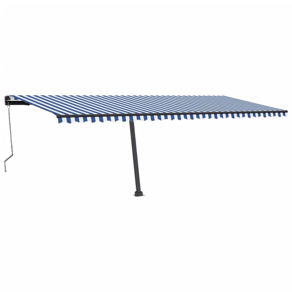 vidaXL automaatne varikatus, LED, tuuleandur, 600x300 cm, sinine/valge