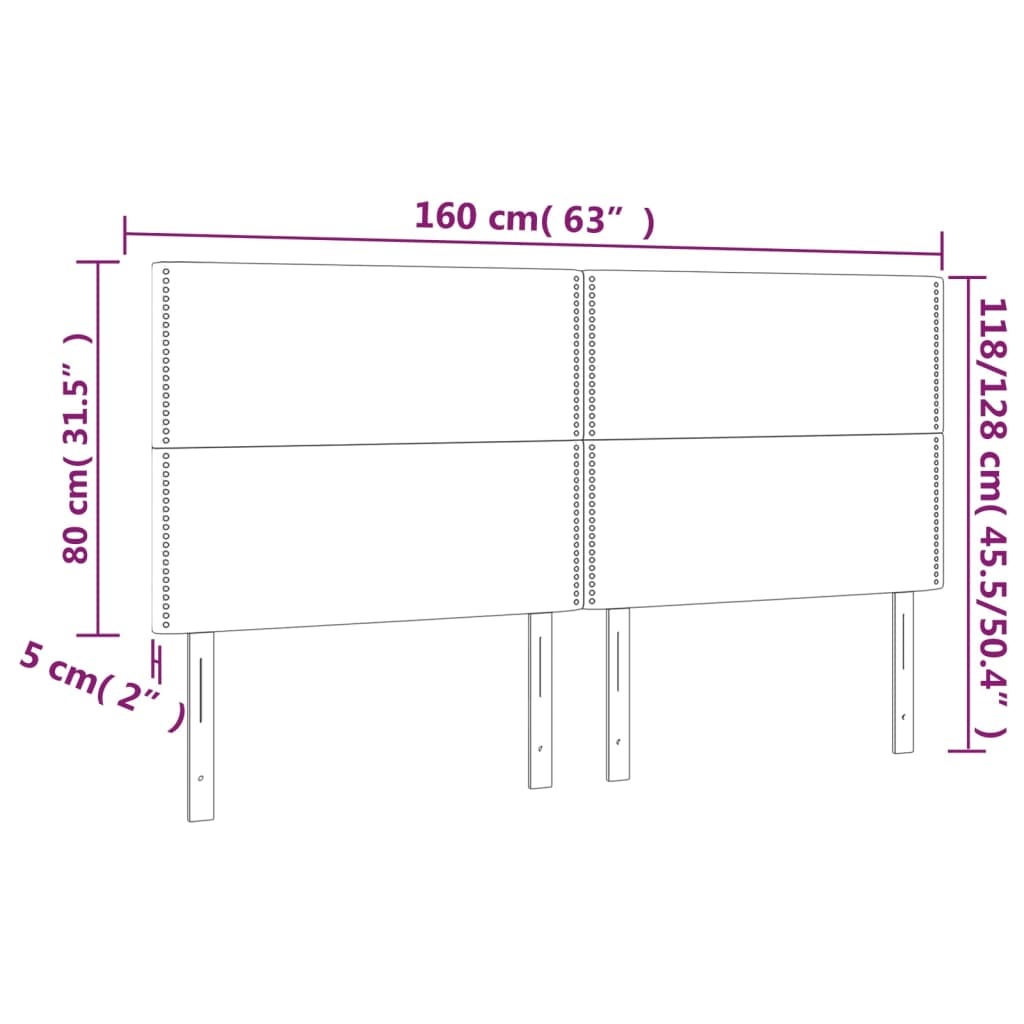 vidaXL LED-voodipeats, helehall, 160x5x118/128 cm, samet