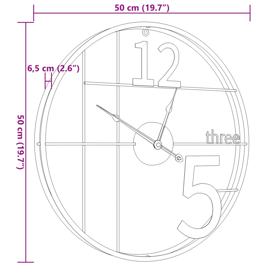 vidaXL seinakell, kuldne, Ø50 cm, raud