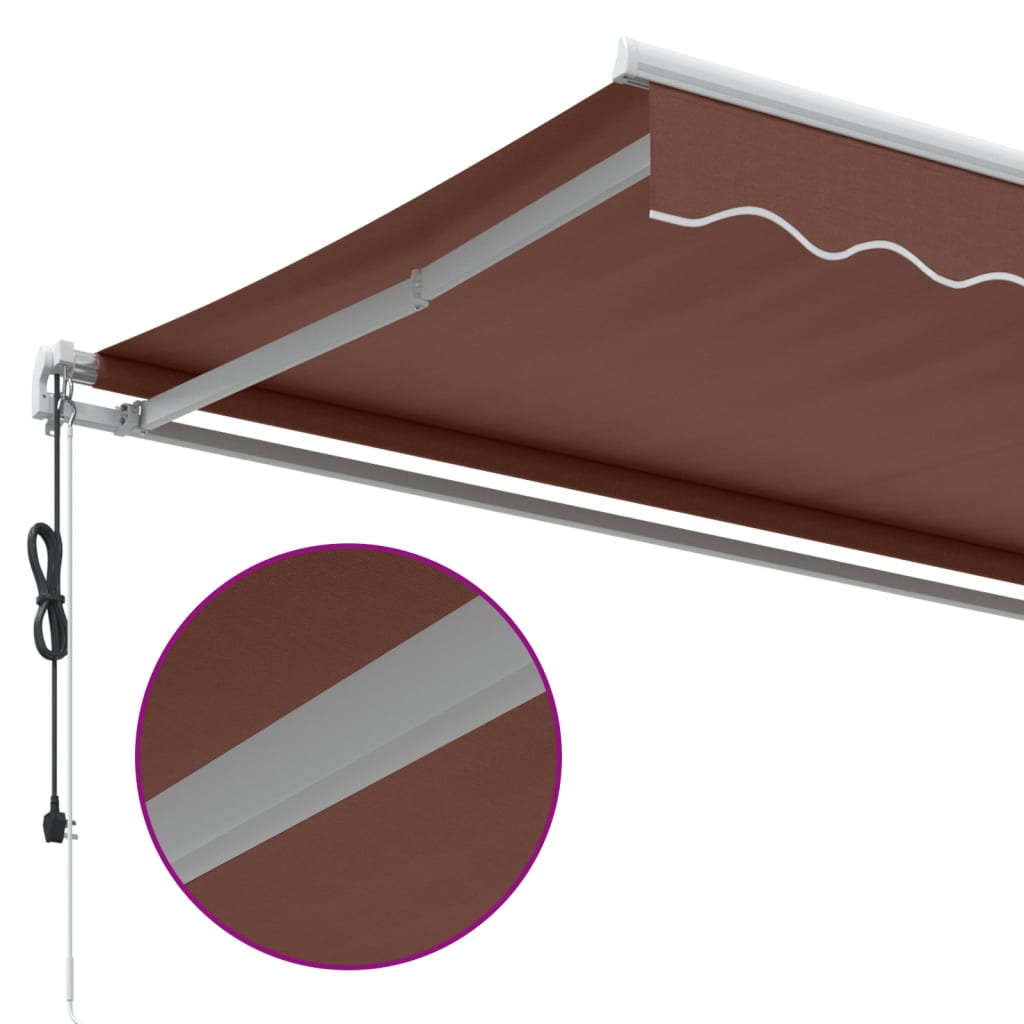 vidaXL automaatselt sissetõmmatav varikatus, pruun, 400 x 300 cm