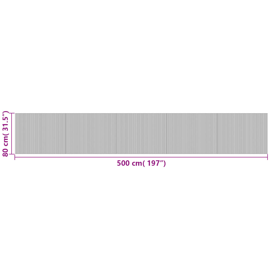 vidaXL vaip, ristkülikukujuline, tumepruun, 80 x 500 cm, bambus