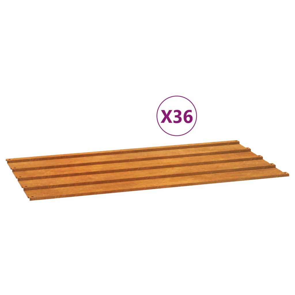 vidaXL katusepaneelid 12 tk, rooste, 80x44 cm, Corten teras