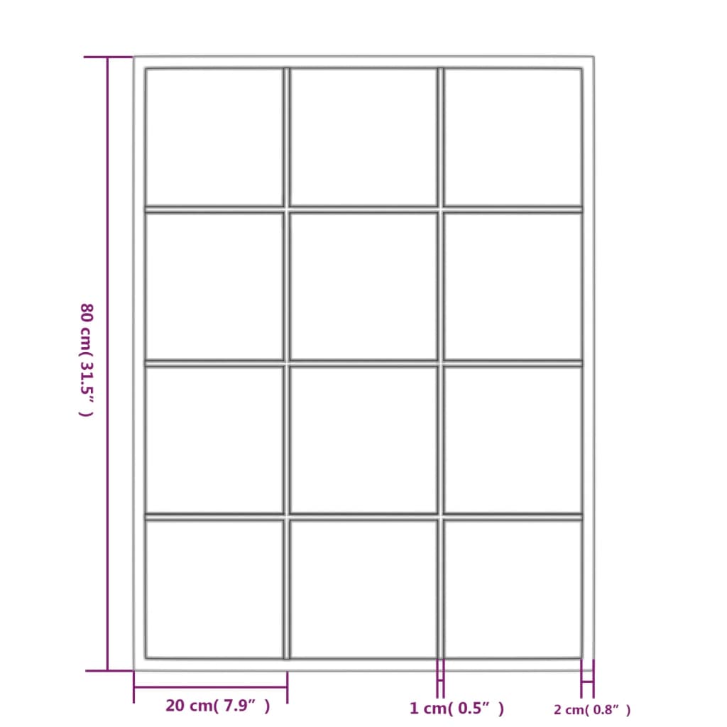 vidaXL seinapeeglid 3 tk, must, 80 x 60 cm, metall