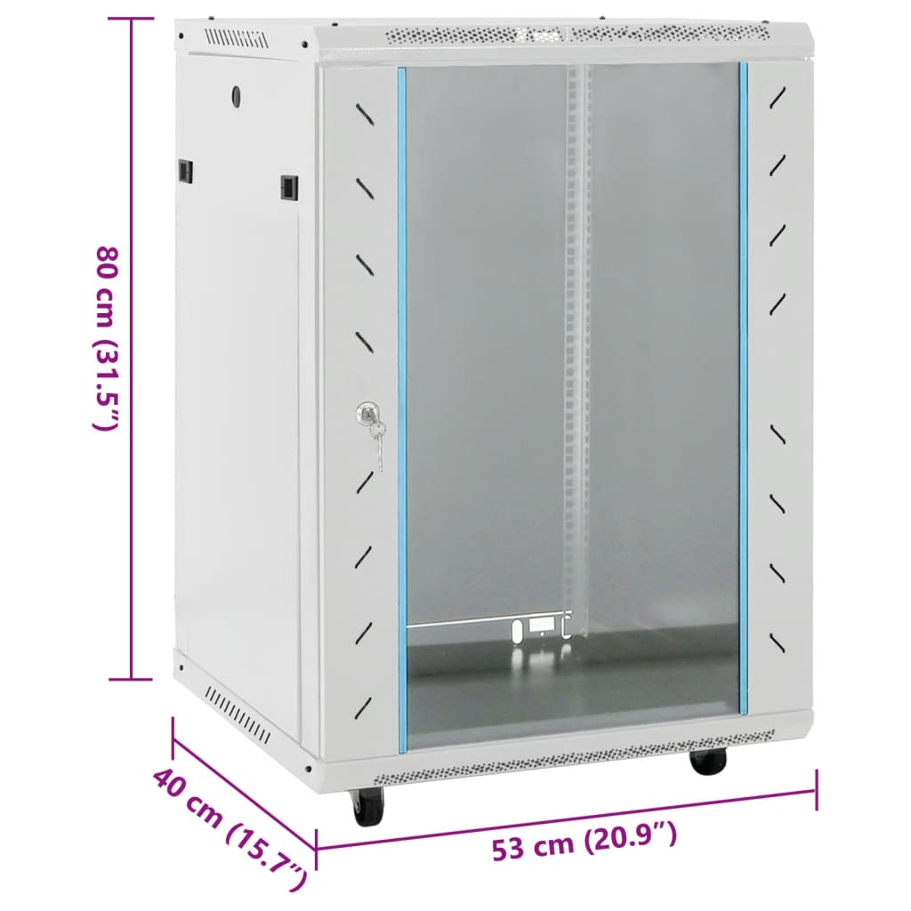 vidaXL 15U serverikapp pööratavate jalgadega, 19" IP20, 53x40x80 cm