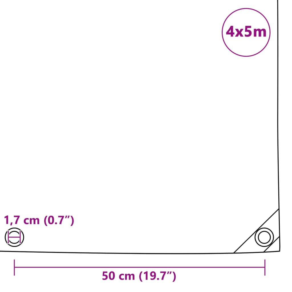 vidaXL present, 650 g/m² 4 x 5 m, must