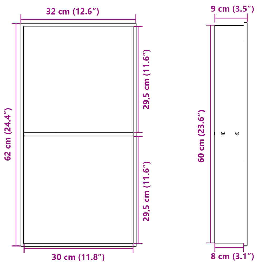 vidaXL duširiiul, harjatud kuldne 32x62x9 cm roostevaba teras