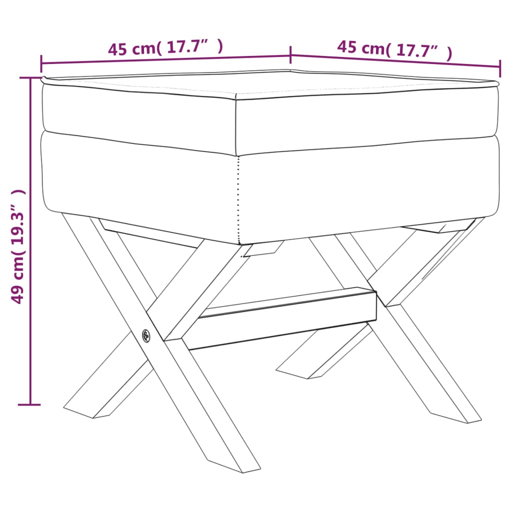 vidaXL hoiupink, sinine, 45 x 45 x 49 cm, samet