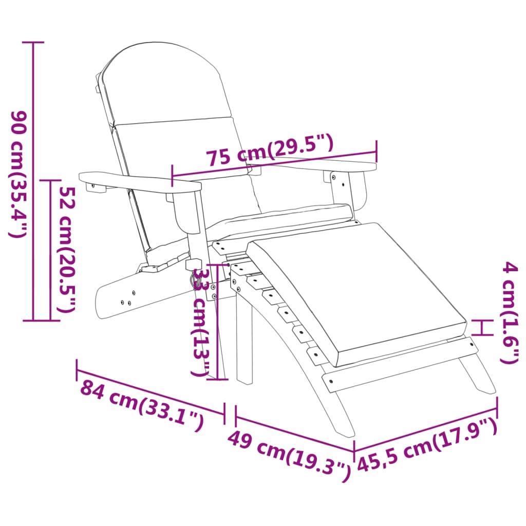 vidaXL 3-osaline Adirondack aiamööbli komplekt, akaatsiapuit