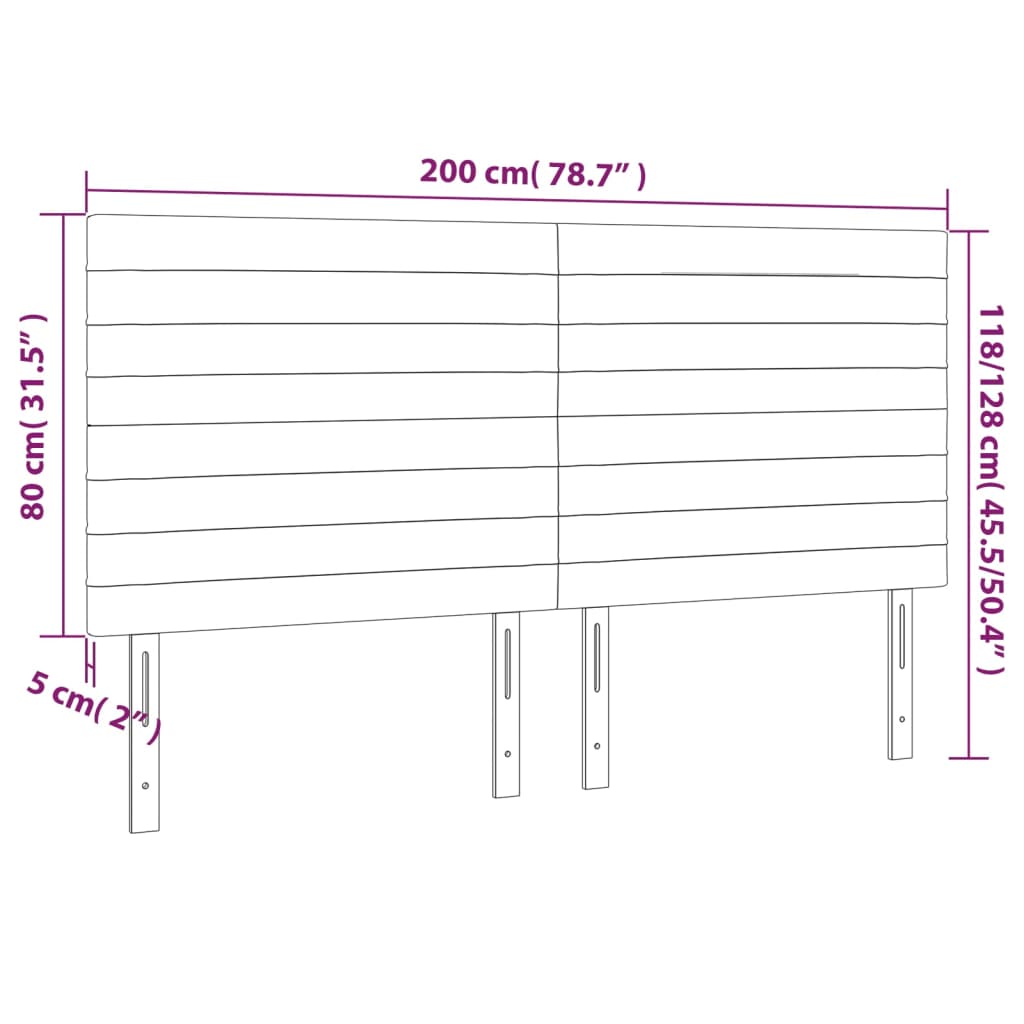 vidaXL voodipeatsid 4 tk, tumehall, 100x5x78/88 cm, samet