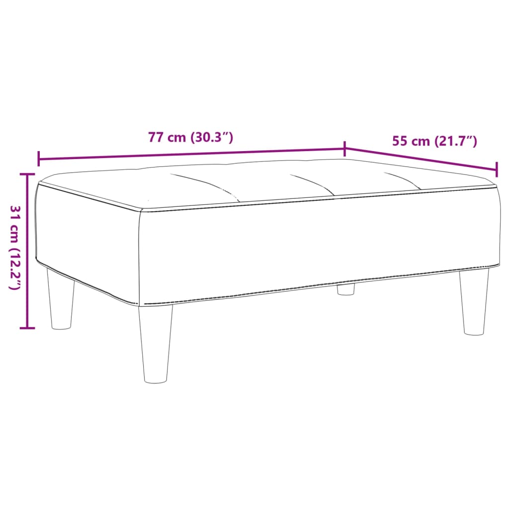 vidaXL jalapink, tumehall, 77x55x31 cm, samet