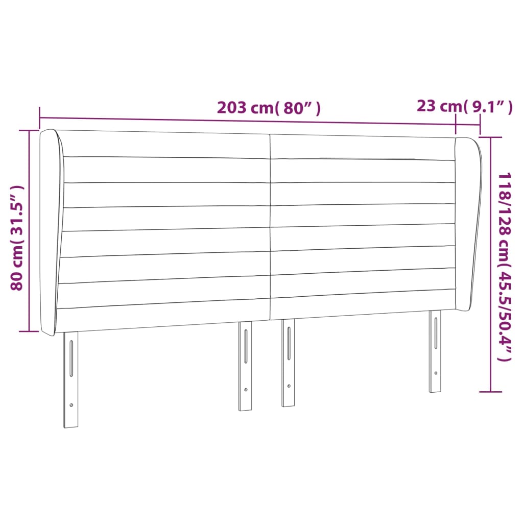 vidaXL voodipeats servadega, roosa, 203x23x118/128 cm, samet