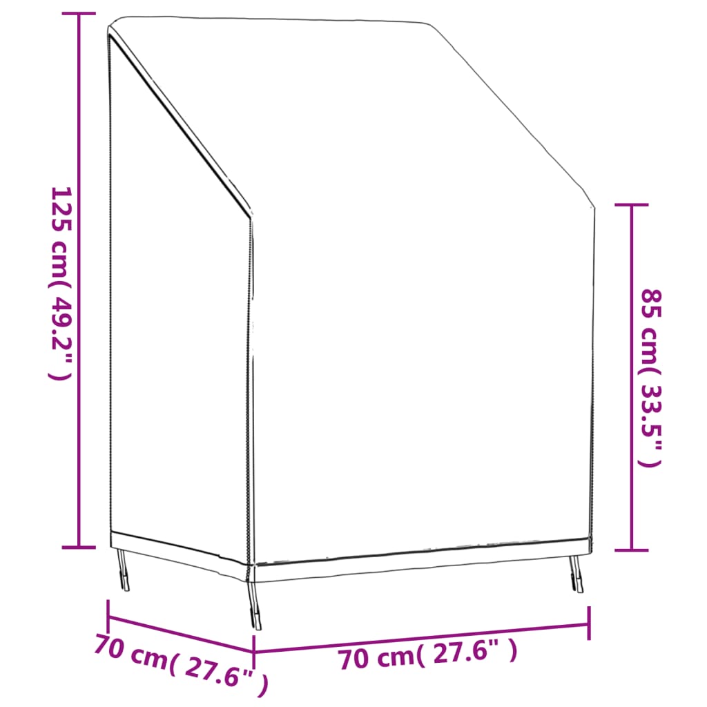 vidaXL aiatooli katted 2 tk, 70x70x85/125 cm, 420D Oxford kangas