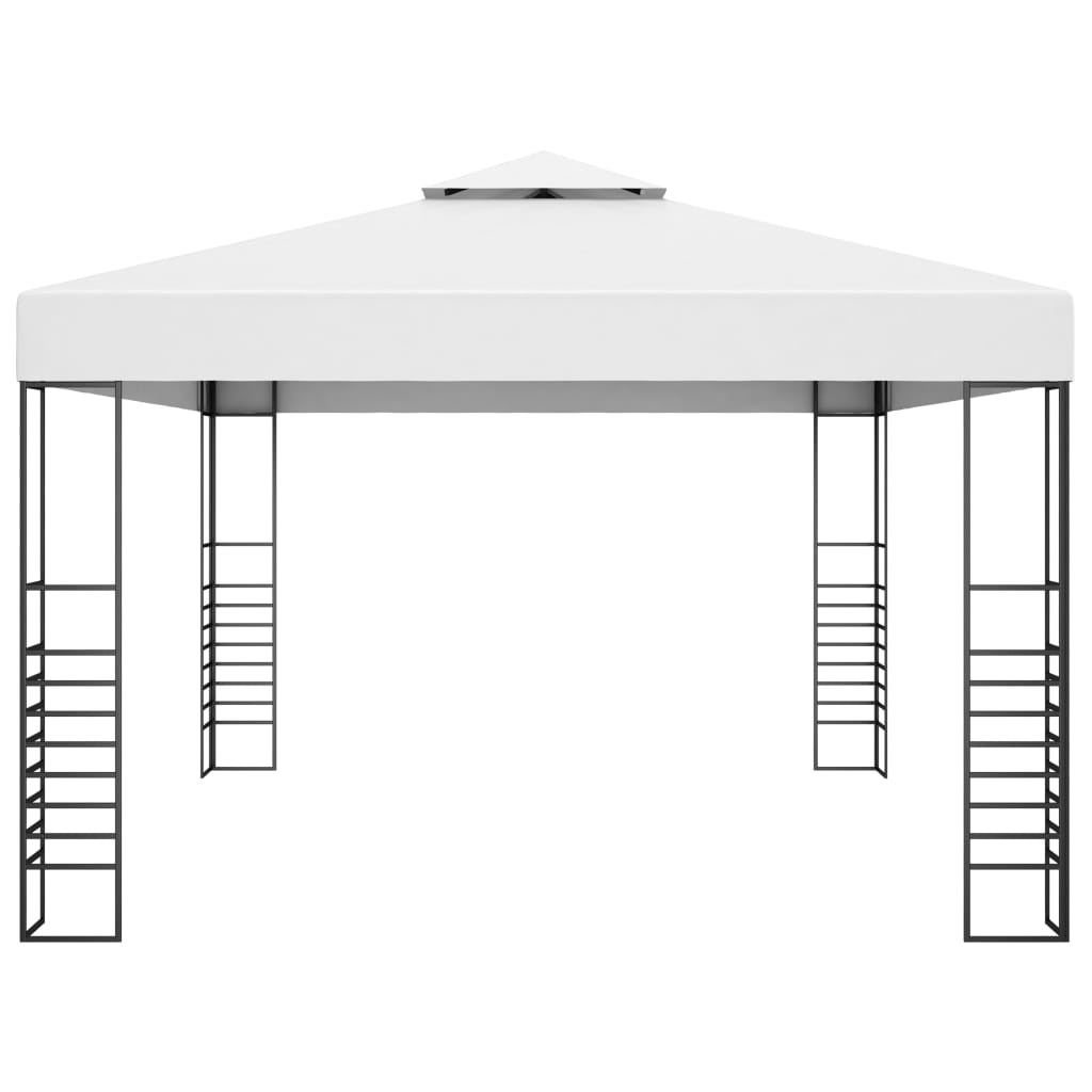 vidaXL aiatelk, pulbervärvitud teras, 4 x 3 x 2,7 m valge