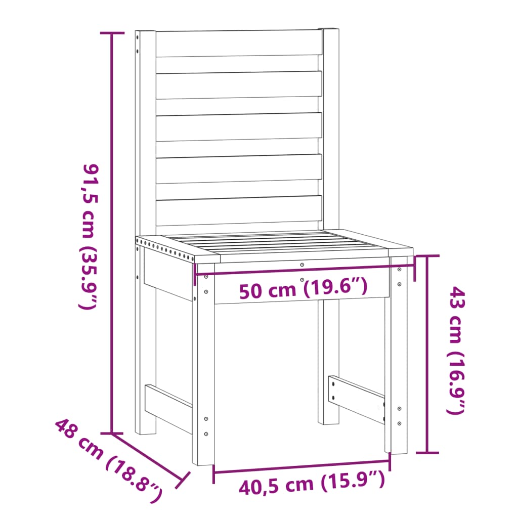 vidaXL aiatoolid 2 tk, 50x48x91,5 cm, männipuit