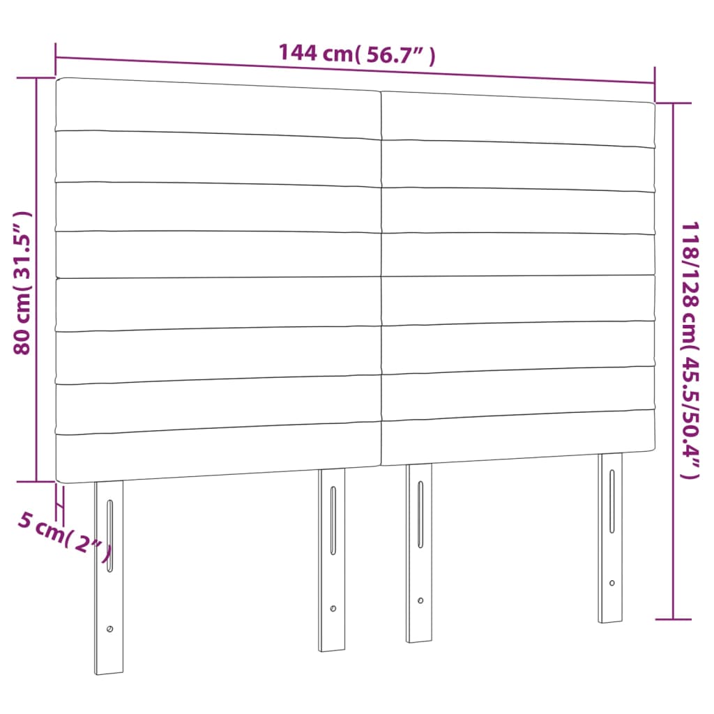 vidaXL voodipeatsid 4 tk, tumehall, 72x5x78/88 cm, kangas