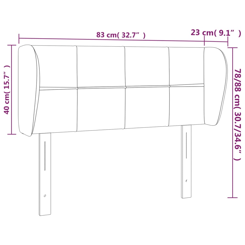 vidaXL voodipeats servadega, sinine, 83x23x78/88 cm, kangas