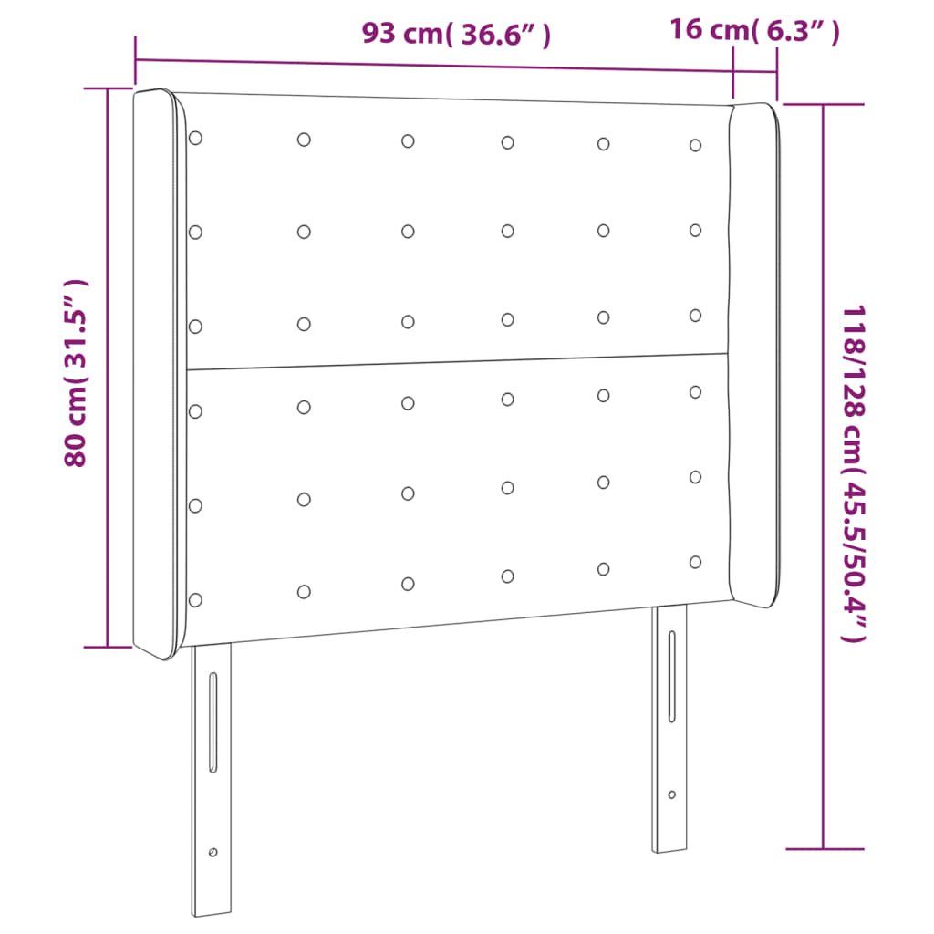 vidaXL LED-voodipeats, Cappuccino, 93x16x118/128 cm, kunstnahk