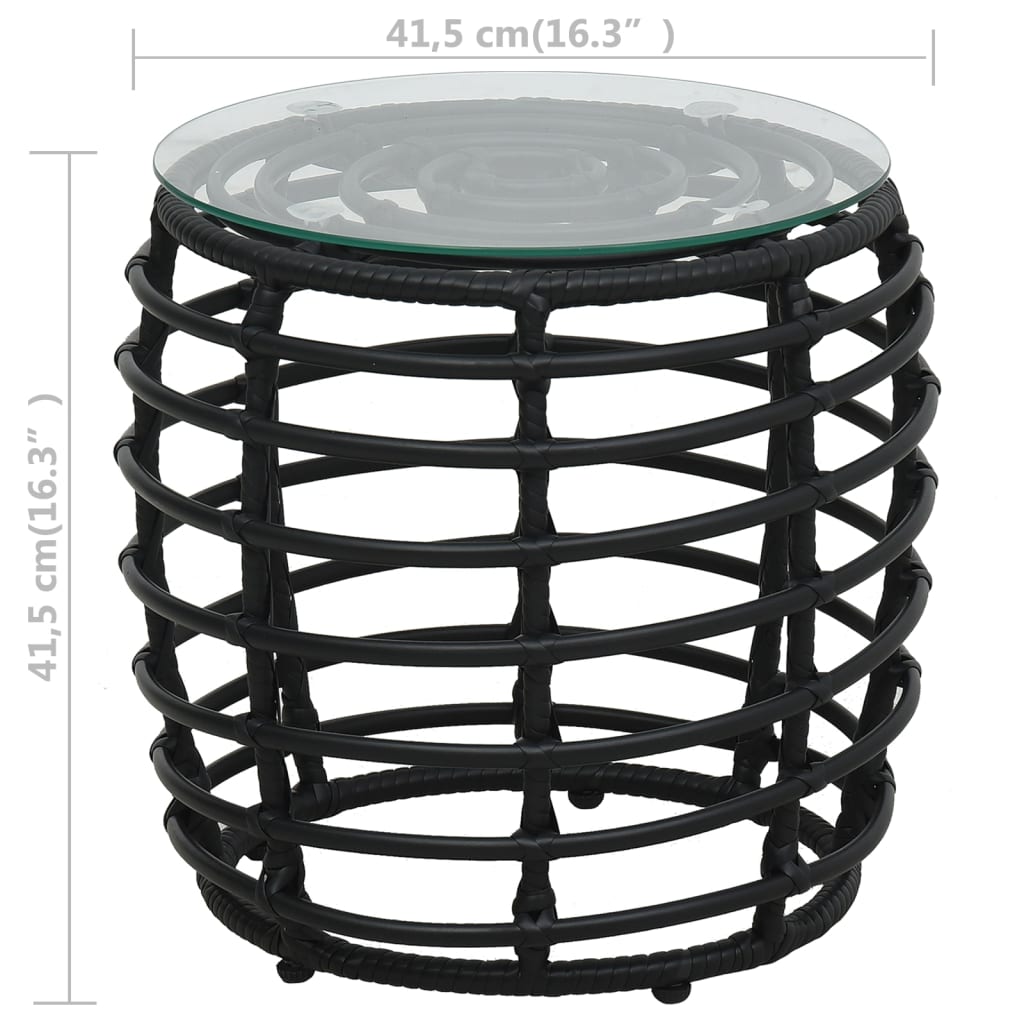 vidaXL 3-osaline bistrookomplekt, polürotang, must