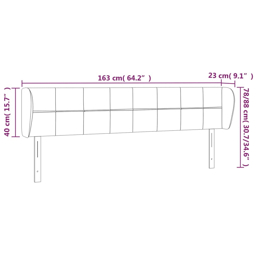 vidaXL voodipeats servadega, tumepruun, 163x23x78/88 cm, kangas