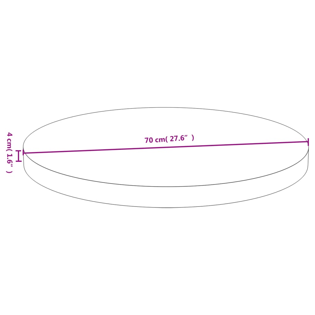 vidaXL lauaplaat Ø70x4 cm bambusest