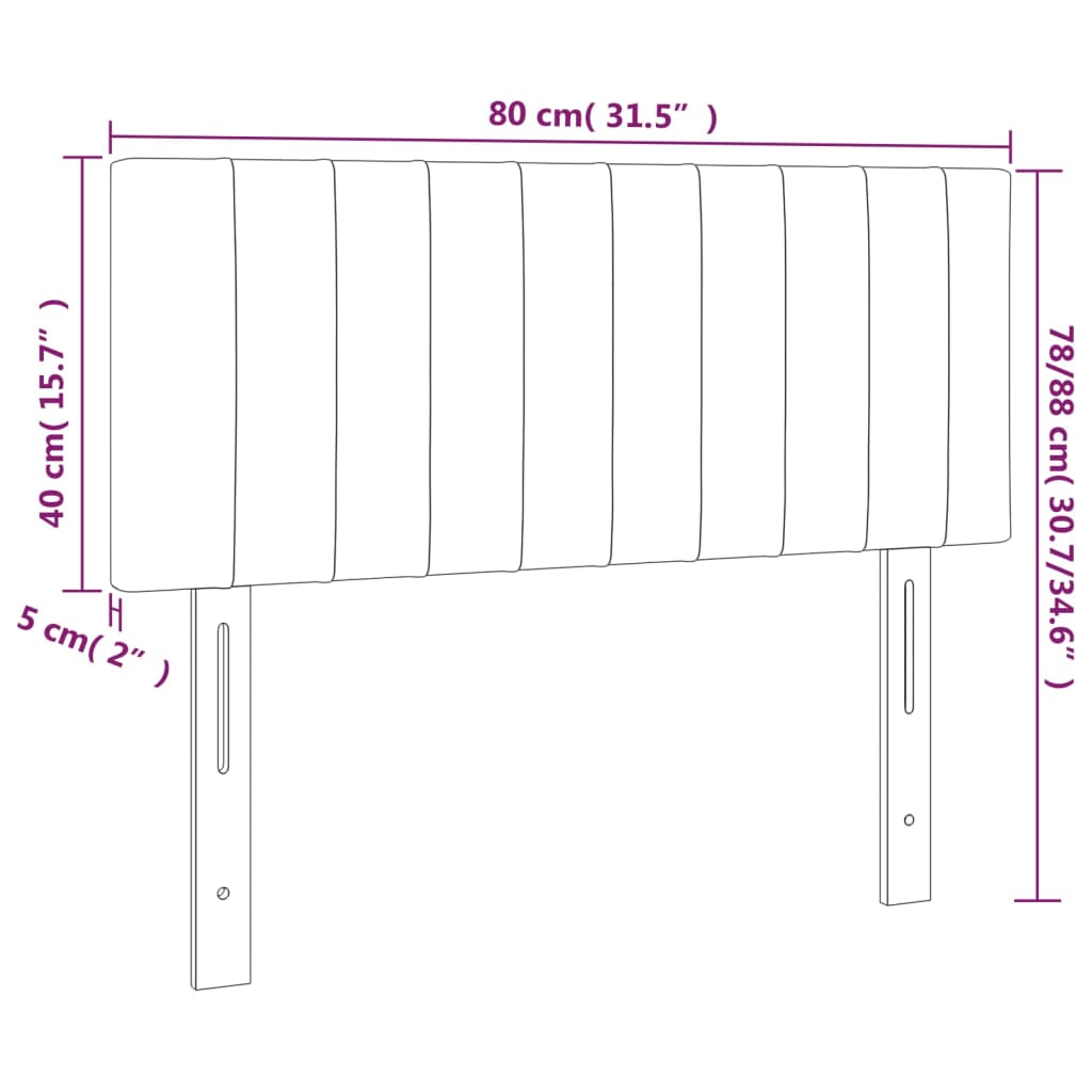 vidaXL voodiraam peats, tumehall, 80x5x78/88 cm, samet