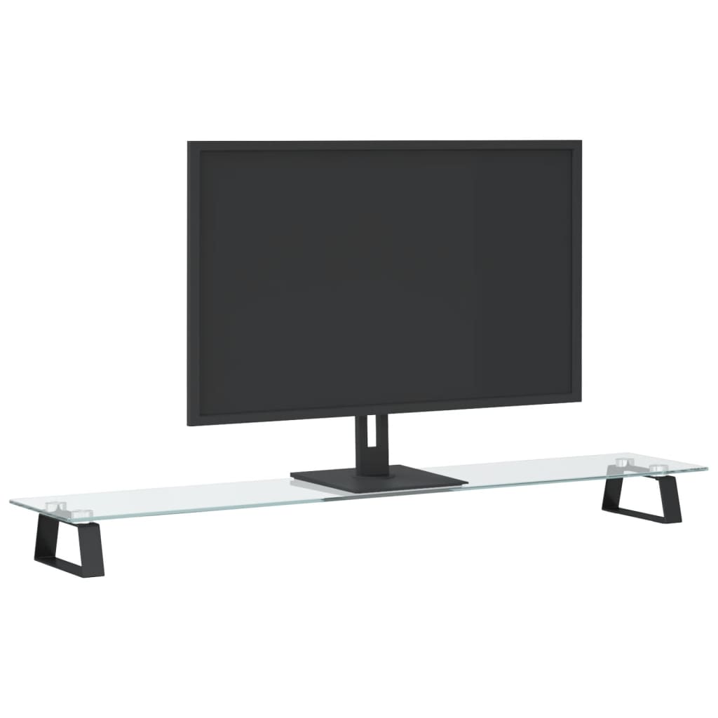 vidaXL monitorialus, must, 100x20x8 cm, karastatud klaas ja metall