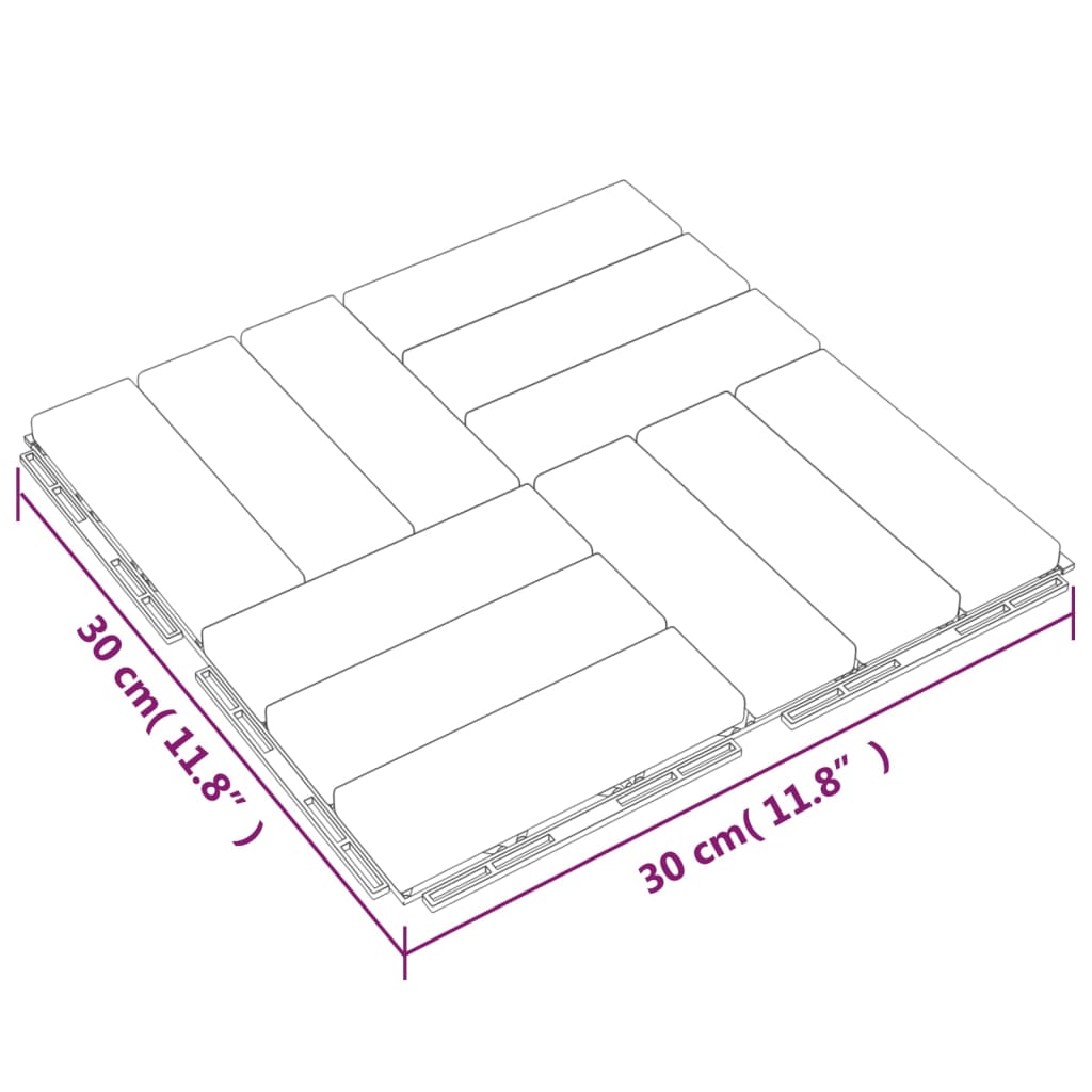 vidaXL terrassiplaadid 20 tk, 30 x 30 cm, tiikpuu