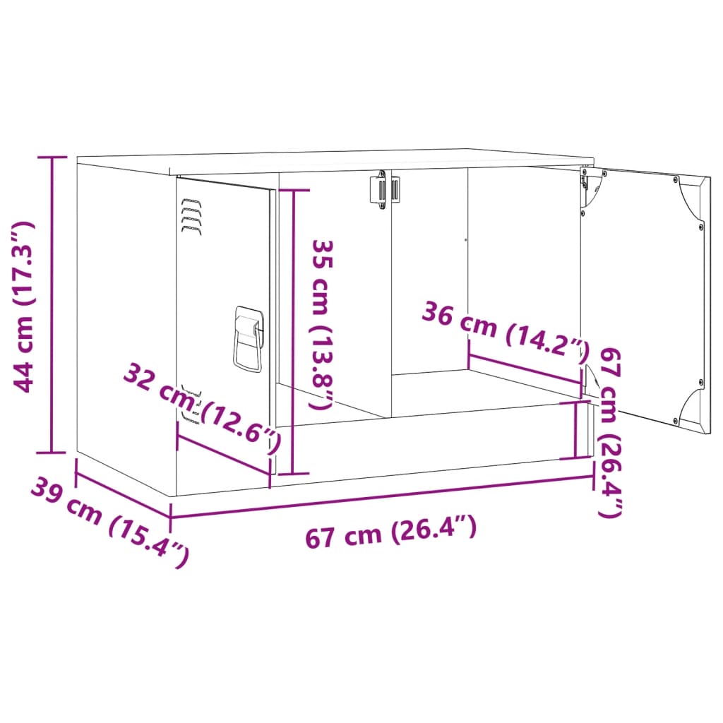 vidaXL telerikapp, oliivroheline, 67x39x44 cm, teras