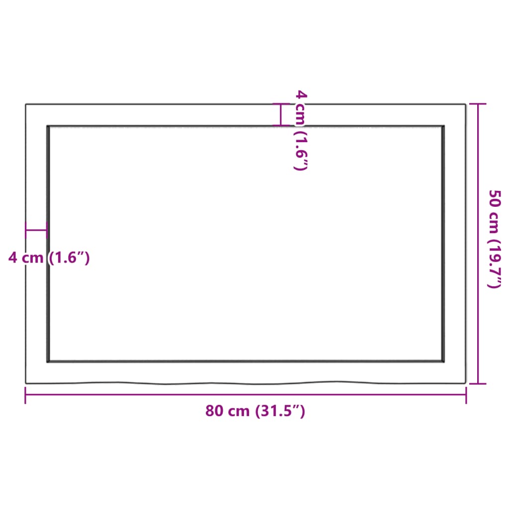 vidaXL vannitoa tasapind, tumepruun, 80x50x(2-6)cm töödeldud täispuit