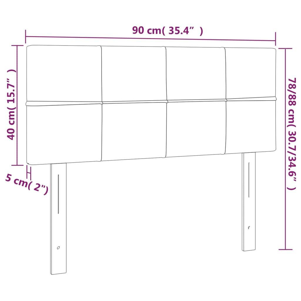 vidaXL LED-voodipeats, sinine, 90x5x78/88 cm, kangas