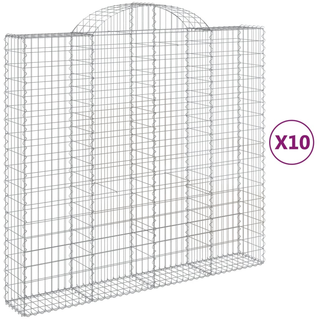 vidaXL kaarekujulised gabioonkorvid 10 tk, 200x50x180/200 cm, raud