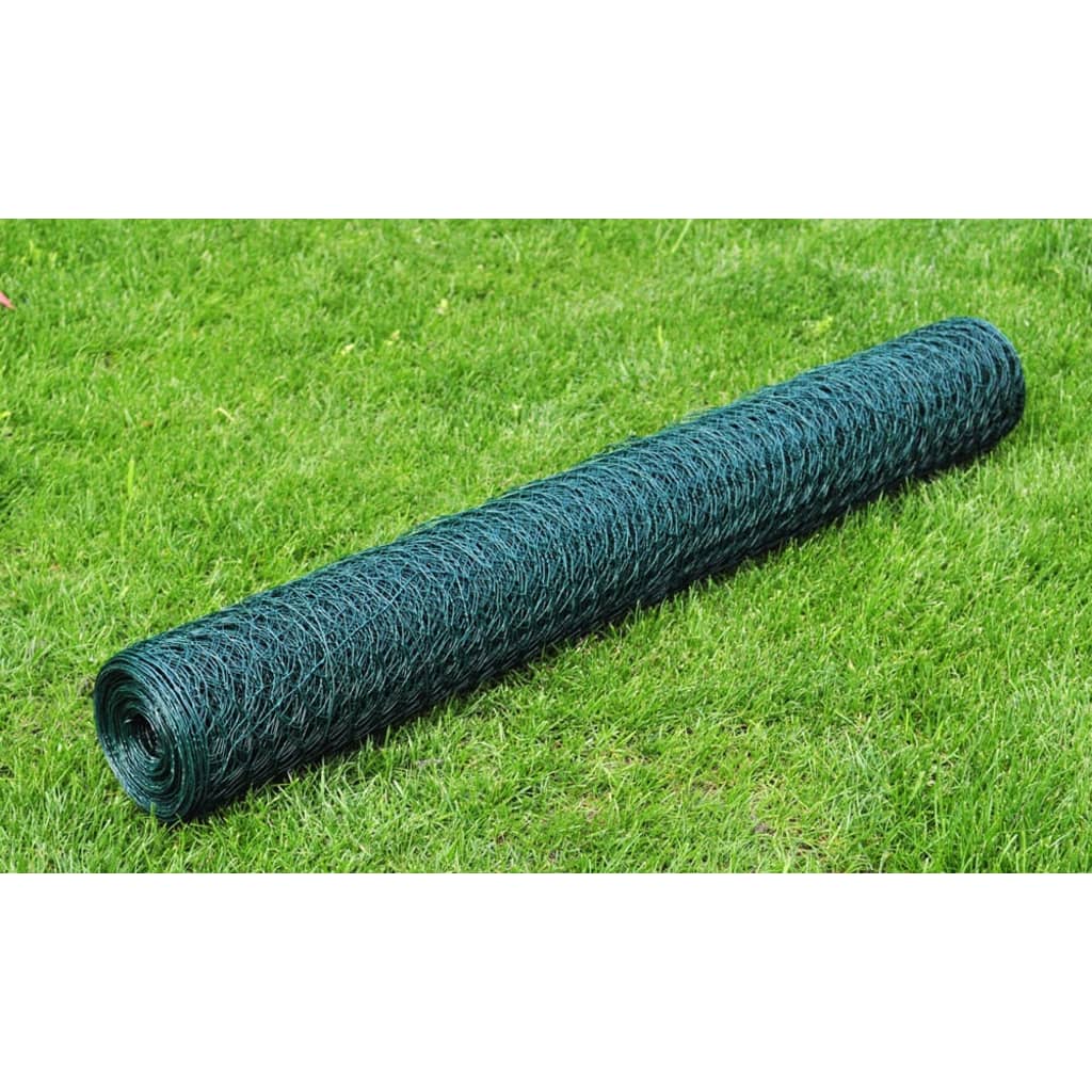 vidaXL kanade traataed, PVC kattega 25 x 0,5 m, roheline