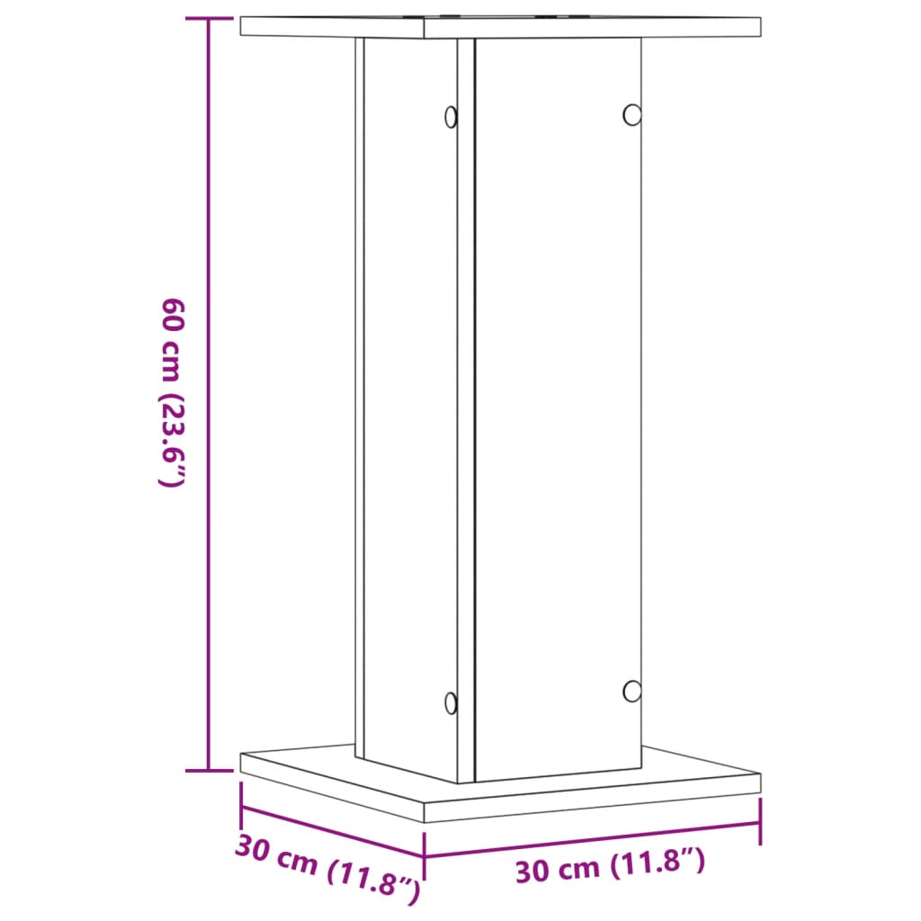 vidaXL taimealused 2 tk, Sonoma tamm, 30 x 30 x 60 cm, tehispuit