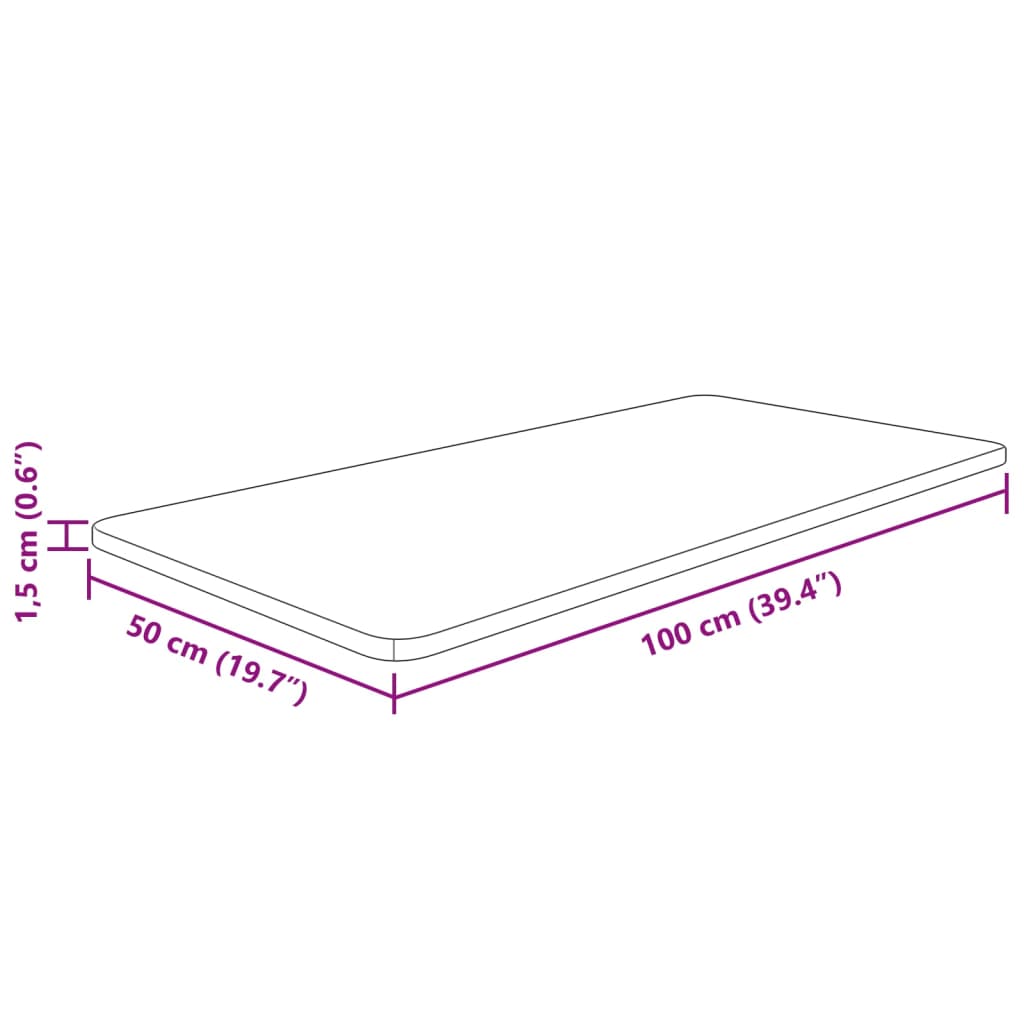 vidaXL vannitoa tasapind, tumepruun, 100x50x1,5 cm, töödeldud täispuit