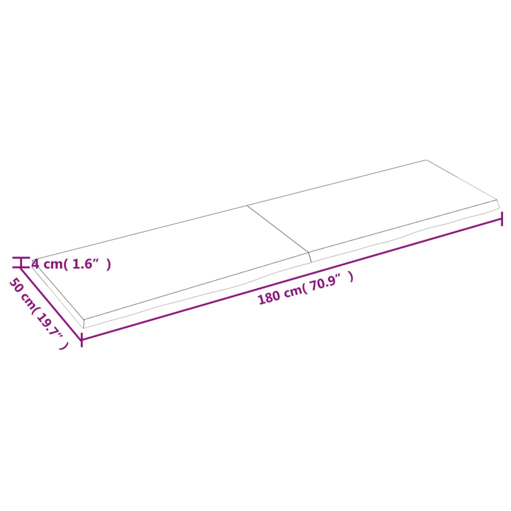 vidaXL vannitoa tasapind, tumepruun, 180x50x(2-4)cm töödeldud täispuit