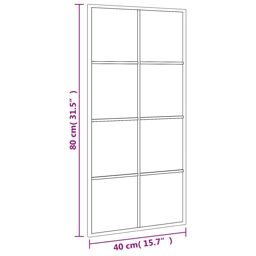 vidaXL seinapeegel, must, 40 x 80 cm, ristkülikukujuline, raud