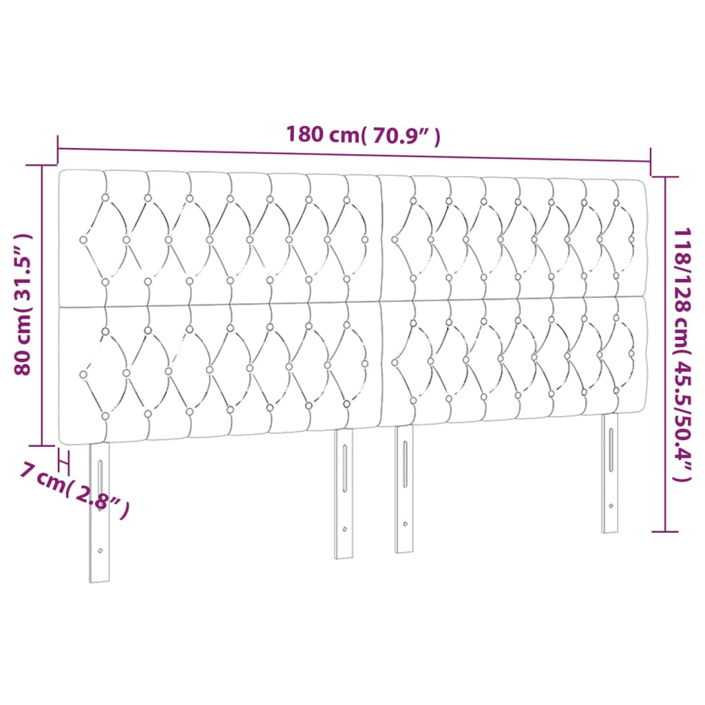 vidaXL voodipeatsid 4 tk, sinine, 90x7x78/88 cm, kangas