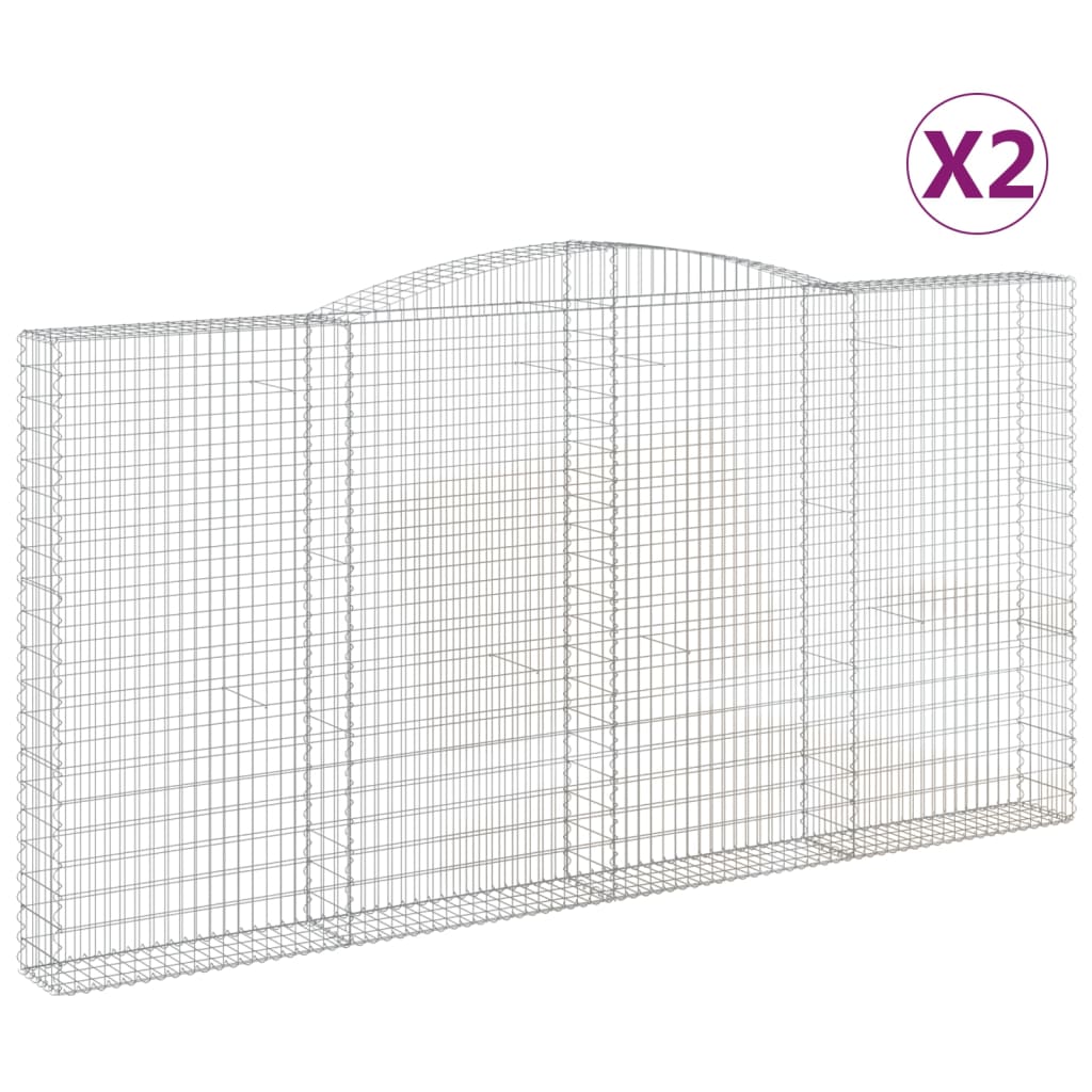 vidaXL kaarekujulised gabioonkorvid 2 tk, 400x30x200/220 cm, raud